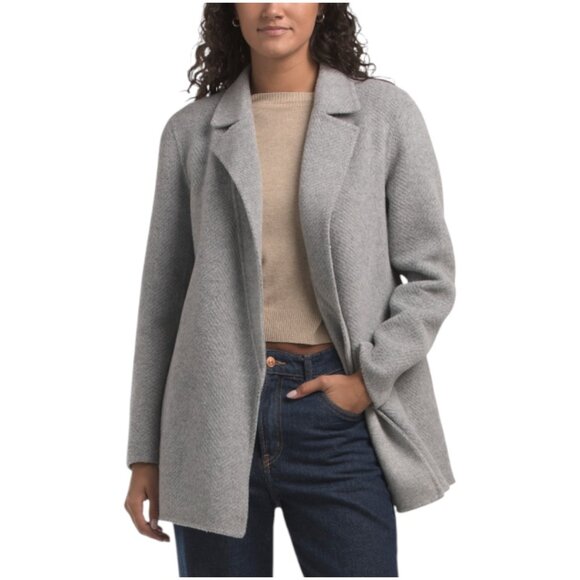 THEORY Wool Sileena Chevron Coat - Picture 1 of 2